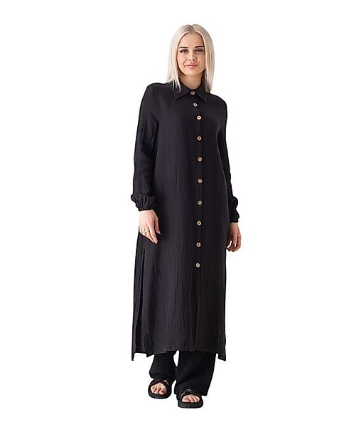 WENOR Longtunika Musselin 130cm lang Kokosknopf 100% Baumwolle Modest Look günstig online kaufen