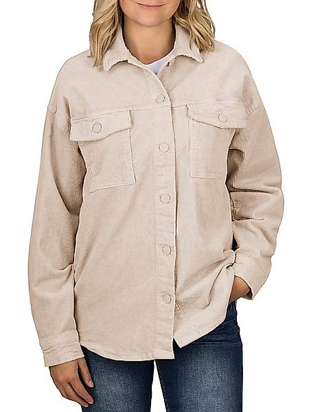 DENIMFY Outdoorjacke Damen Hemdbluse DFSophia Oversize Fit Shacket mit Knop günstig online kaufen