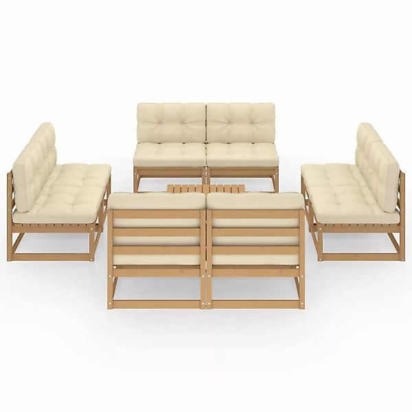 9-tlg. Garten-lounge-set Mit Kissen Kiefer Massivholz günstig online kaufen