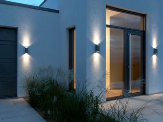 Wandleuchte Nico Square 22 in Anthrazit GU10 2-flammig IP54 günstig online kaufen