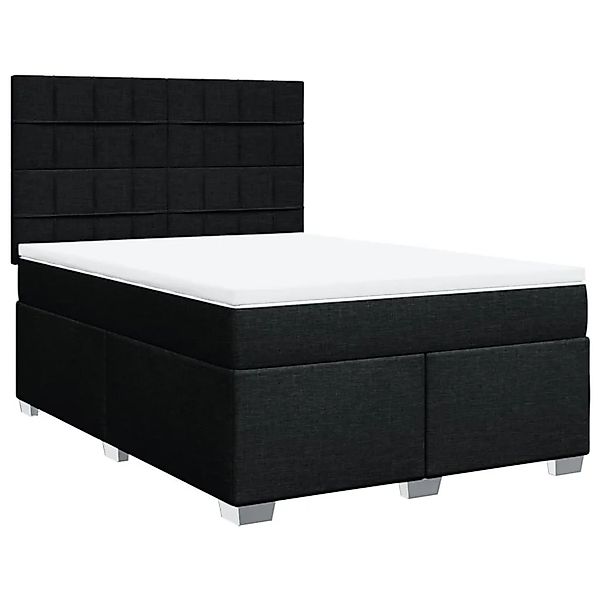 vidaXL Boxspringbett mit Matratze Schwarz 140x200 cm Stoff 3290513 günstig online kaufen
