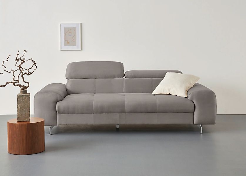 COTTA 3-Sitzer "Chef", Big-Sofa mit Kopfteilverstellung, edle Metallkufen günstig online kaufen