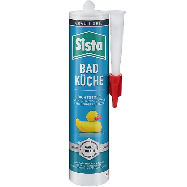 Sista Silikon Dichtstoff Bad & Küche Kartusche Grau 280 ml günstig online kaufen