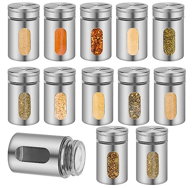 Clanmacy Gewürzständer Gewürzglas 12/24er Set, Glas mit Sichtfenster & 3 -g günstig online kaufen