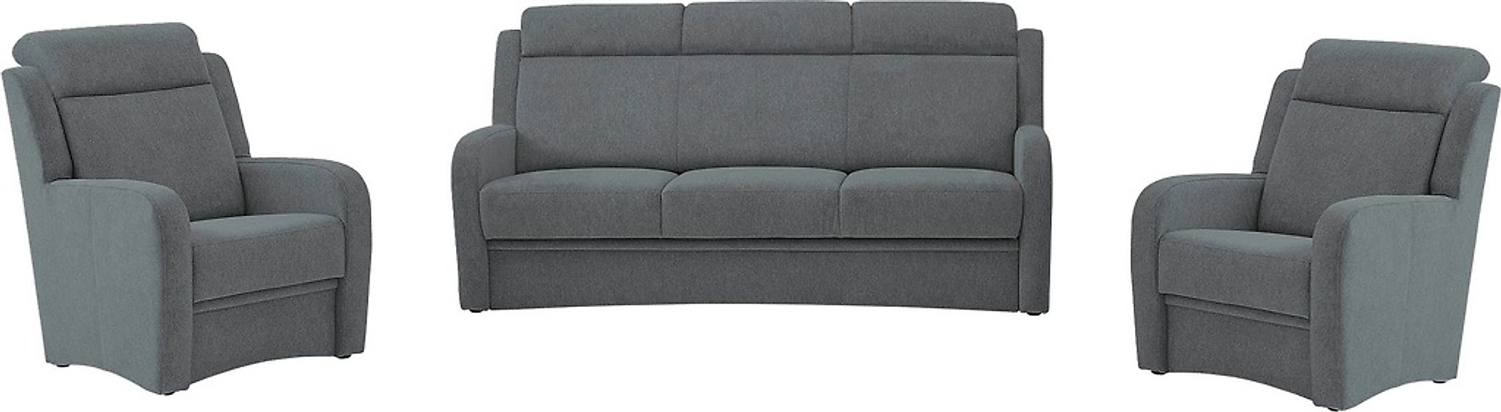VILLA BECK Polstergarnitur "Varese", (3 tlg.), Kopfteilverstellung, Set aus günstig online kaufen