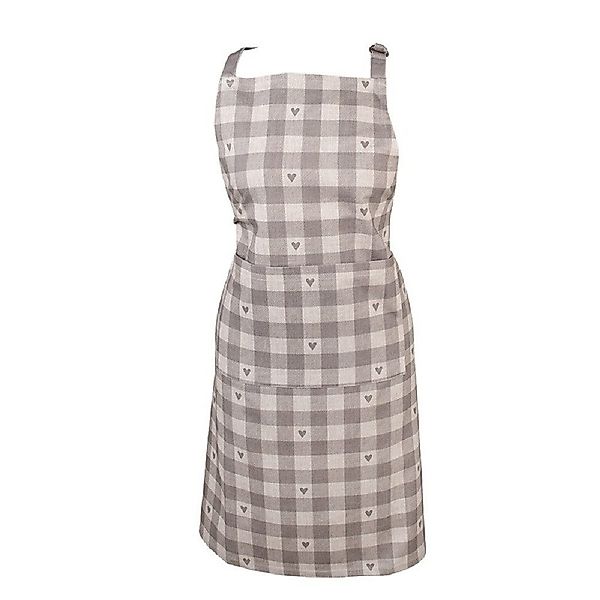 Clayre & Eef Kochschürze Hearts beige-grau, günstig online kaufen