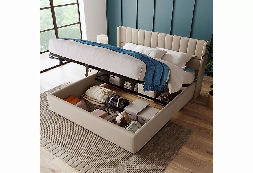 WISHDOR Polsterbett Stauraumbett Doppelbett Hydraulisches Bett (160x200cm L günstig online kaufen