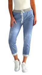 Mississhop Chinohose Damen Hose Blumen Jogginghose günstig online kaufen