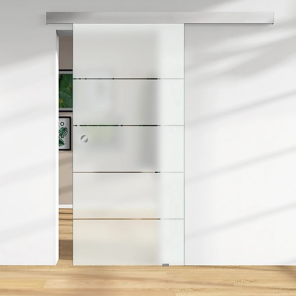 Glasschiebetür ESG Floatglas Dekor Siebdruck 36/38 DIN LI/RE 2060 x 940 x 8 günstig online kaufen