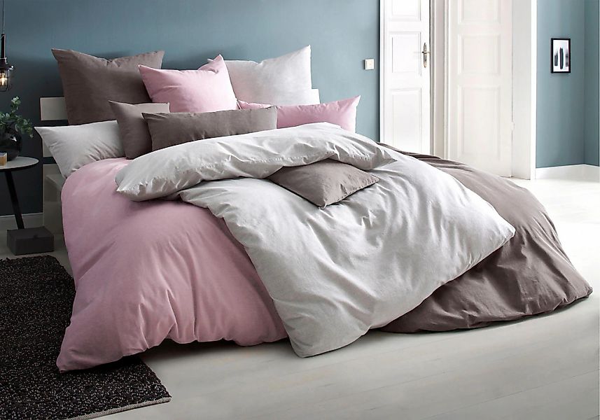 OTTO home Bettwäsche "Melli" 2 Stk. Bettwäsche aus Baumwolle, Leinen-Look i günstig online kaufen