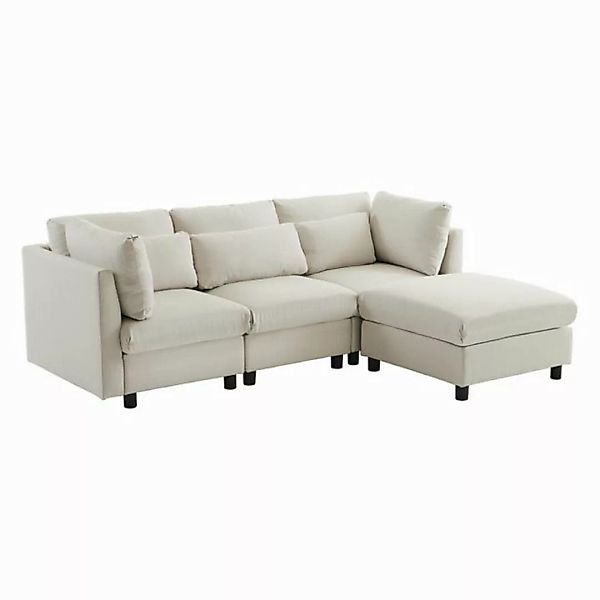 DOPWii 3-Sitzer Dreisitzer Sofa,Wohnzimmersofa,Ecksofa mit Fußhocker,L-förm günstig online kaufen