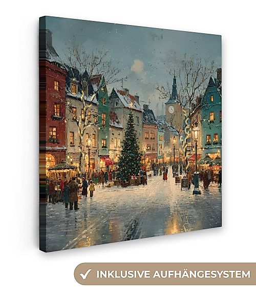 OneMillionCanvasses® Leinwandbild Weihnachtliche Atmosphäre - City günstig online kaufen