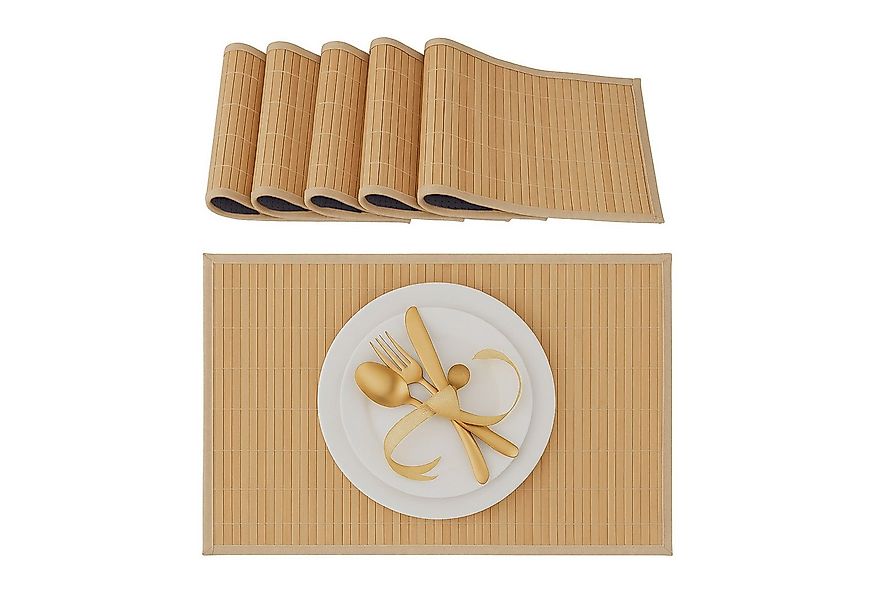 relaxdays Platzset 12 teiliges Tischset natur günstig online kaufen