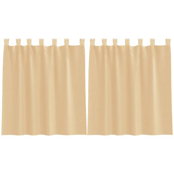 vidaXL Voile Vorhänge mit Schlaufen 2 Stk Sandfarbe 140x140 cm 4102306 günstig online kaufen