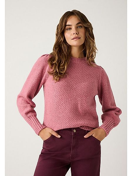 MORE&MORE Rundhalspullover Rundhalspullover, Strukturstrick günstig online kaufen