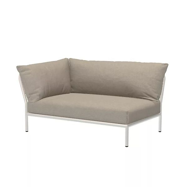 LEVEL2 Outdoor Sofa Lounge-Modul 2 Asche Weiß Links günstig online kaufen