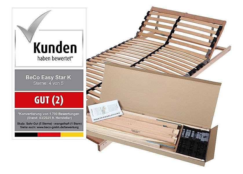 Lattenrost Easy Star K, Beco, Kopfteil manuell verstellbar, Fußteil nicht v günstig online kaufen