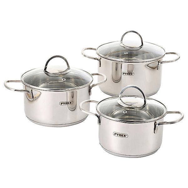 PYREX Topfset Silver silber Edelstahl 3 tlg. günstig online kaufen