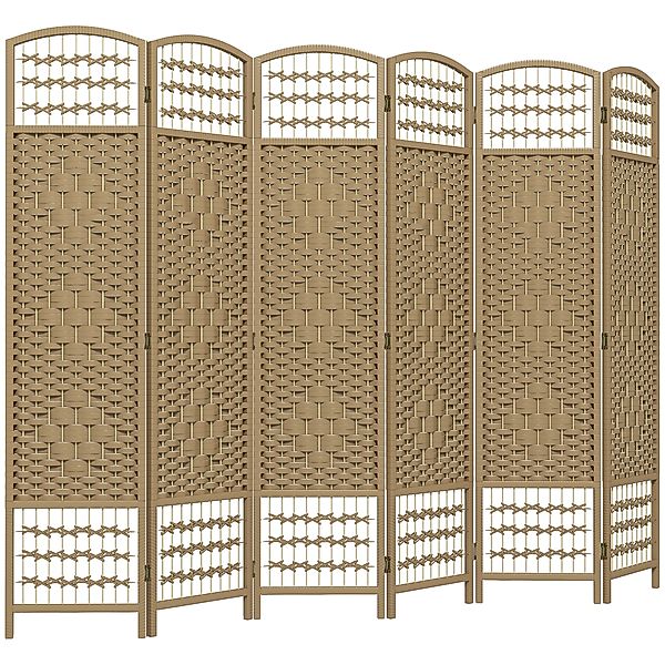 HOMCOM Raumteiler aus Holz 240 x 170 cm klappbarer Raumteiler 6 Paneele Tre günstig online kaufen