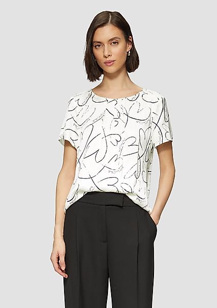 s.Oliver BLACK LABEL Kurzarmbluse Leichte Satinbluse günstig online kaufen