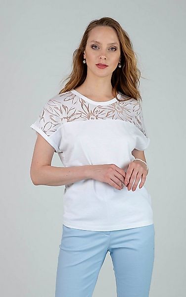 Passioni T-Shirt mit Blumen-Spitze günstig online kaufen