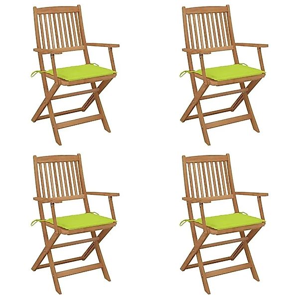 vidaXL Klappbare Gartenstühle 4 Stk mit Kissen Massivholz Akazie 3064628 günstig online kaufen