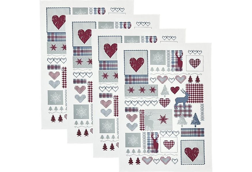 Erwin Müller Geschirrtuch Geschirrtuch 4er-Pack, Baumwolle Motiv günstig online kaufen