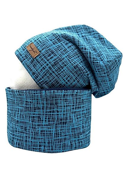 nadycat Beanie STRIPES blau (2-St., Beanie mit passendem Loop) handgefertig günstig online kaufen