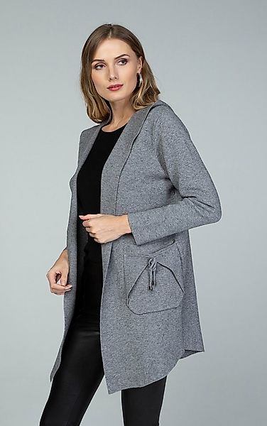 Passioni Kapuzenstrickjacke mit Kapuze und Schnürdetails günstig online kaufen