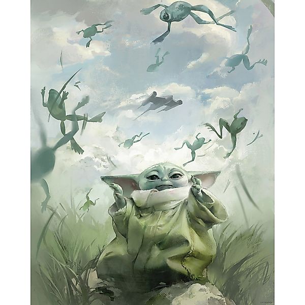 Komar Wandbild Star Wars The Mandalorian Grogu Frogs 40 cm x 50 cm Blau günstig online kaufen