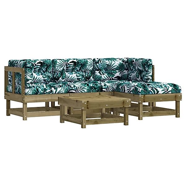 vidaXL 5-Tlg Garten-Lounge-Set mit Kissen Imprägniertes Kiefernholz 3185793 günstig online kaufen