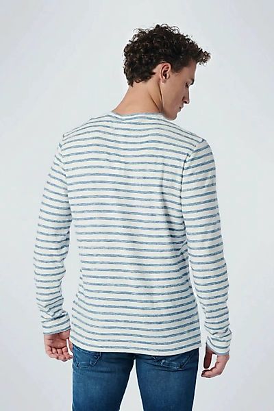No Excess Langarm-T-Shirt Stripe Blau - Größe XXL günstig online kaufen