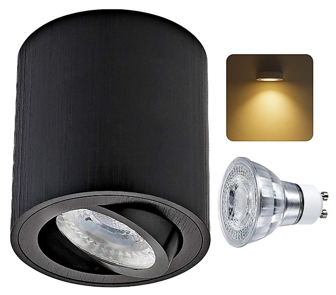 Sweet LED LED Deckenspots 7W LED Spot GU10 – dimmbar 530lm Aluminium schwar günstig online kaufen