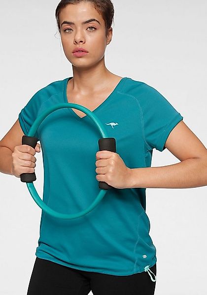 KangaROOS Funktionsshirt Kurzarm, figurumspielend, mit V-Ausschnitt, große günstig online kaufen