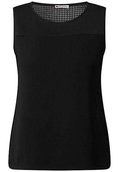 STREET ONE Shirttop – Sommer-Top mit Mesh-Detail und Rundhalsausschnitt günstig online kaufen