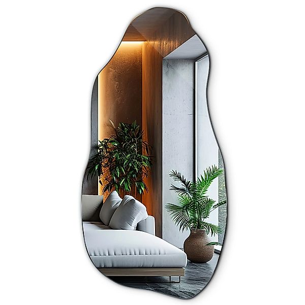 Tulup Spiegel 50 x 100 cm Organische Form Asymmetrischer Wandspiegel Hals-S günstig online kaufen