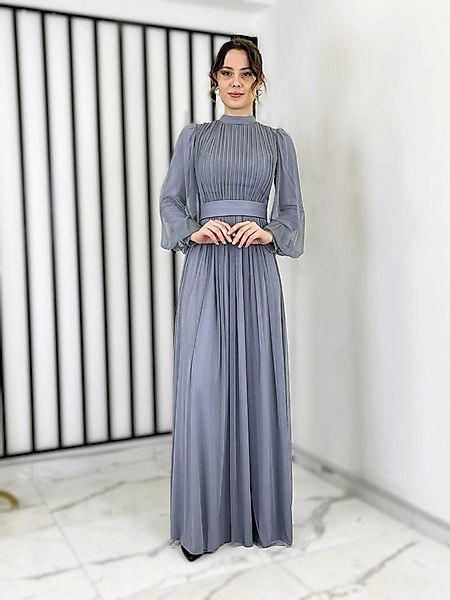 fashionshowcase Tüllkleid Damen Abendkleid Maxilänge Abaya-Stil - Modest Mo günstig online kaufen