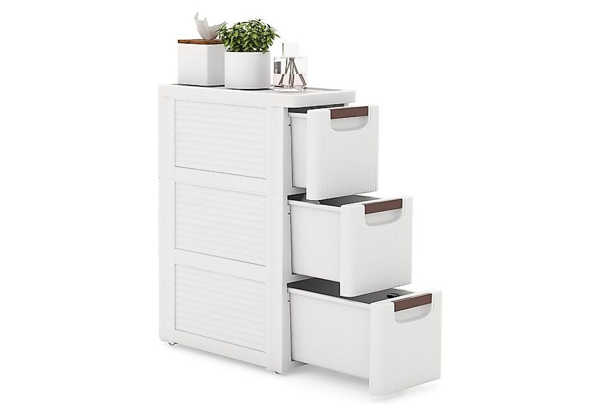 KOMFOTTEU Sideboard, Nischenschrank schmal, Badschrank mit Schubladen & Rol günstig online kaufen