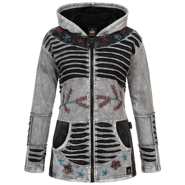 ankerglut Fleecejacke "Patchwork NUNAVUT LIGHT GRAY & NEW FLOWER POWER" günstig online kaufen
