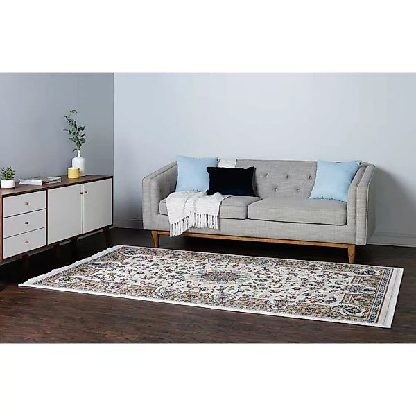 Teppich 150x245 cm in Cremefarben und Braun orientalischem Muster günstig online kaufen