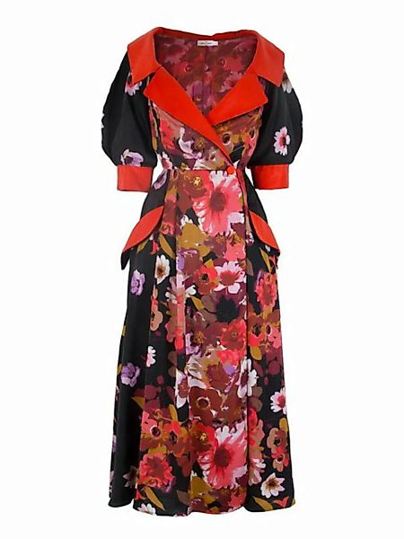 RUA & RUA Wickelkleid Kleid aus Seide & Leder Cocktailkleid Maxikleid günstig online kaufen