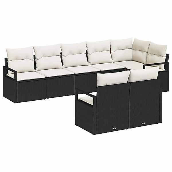 vidaXL Garten-Sofa-Set 8-Tlg Schwarz Poly Rattan 3346427 günstig online kaufen