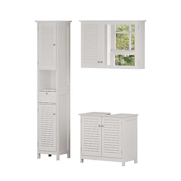 Vicco Badmöbel-Set Riad Weiß 3 Teile Option 5 günstig online kaufen