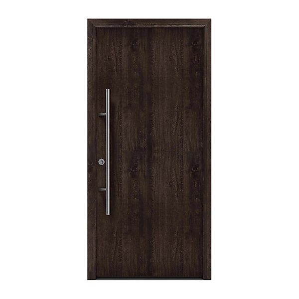EcoStar Haustür Isopro Secur IPS 010 Eiche Dunkel 110 cm x 210 cm DIN L günstig online kaufen