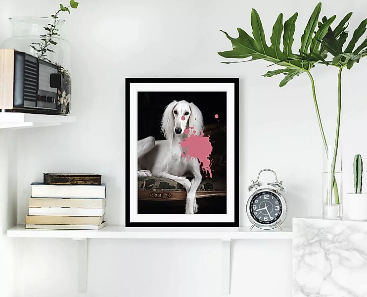queence Bild "2.0", Hunde, Farbklecks, Hund, gerahmt, Pudel günstig online kaufen