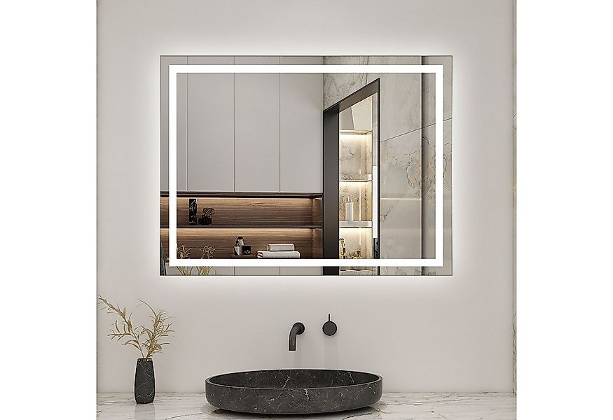 Aica Sanitär Badspiegel Badspiegel mit Beleuchtung LED Knopfschalter Kaltwe günstig online kaufen