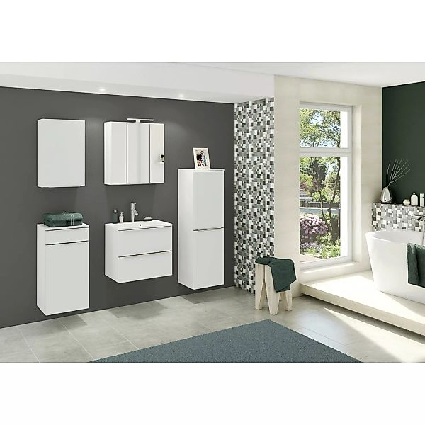 Held Möbel Waschtisch-Set Monza 60 cm x 64 cm x 47 cm Weiß-Weiß günstig online kaufen