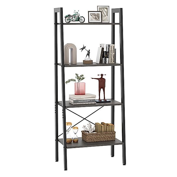 COSTWAY Bücherregal, stehend, 4 Ebenen, Metallrahmen, günstig online kaufen