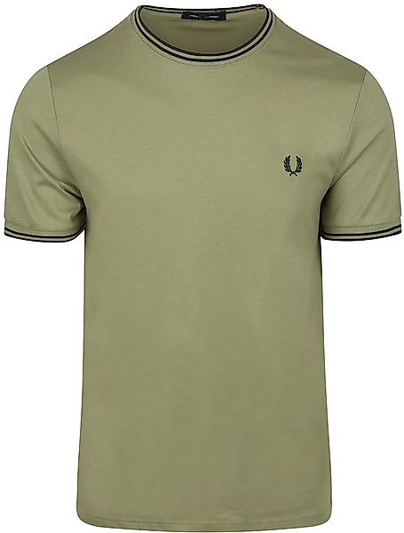 Fred Perry M1588 Twin Tipped T Shirt Grün - Größe L günstig online kaufen