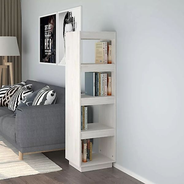 Bücherregal/raumteiler Weiß 40x35x135 Cm Massivholz Kiefer günstig online kaufen